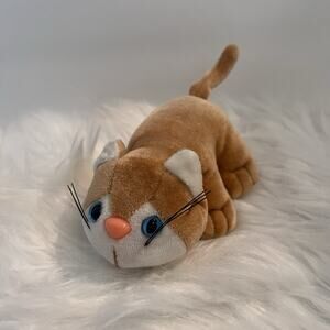 Kennel Kittee VTG Kitty Cat Plush Tara Toy Blue Eyes Plastic Nose Orange White
